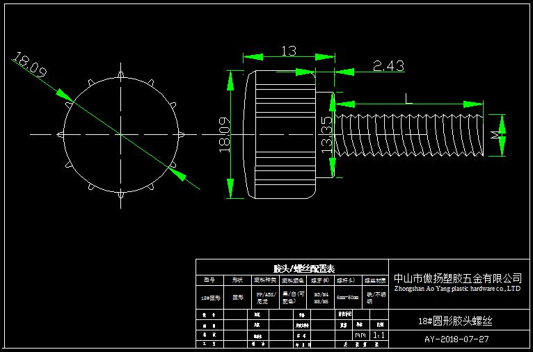 18 # round rubber head screw
