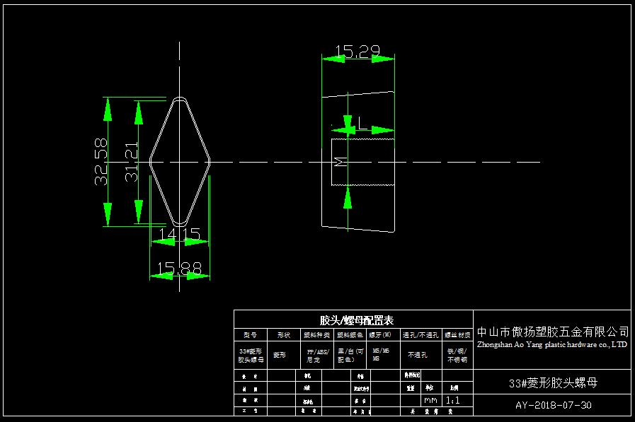 # 33 diamond rubber head nut