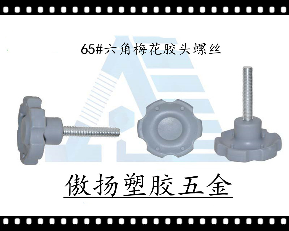 傲扬机械设备紧固高强度聚酰胺纤维(锦纶)加纤尼龙65#六角梅花形塑料胶头螺丝