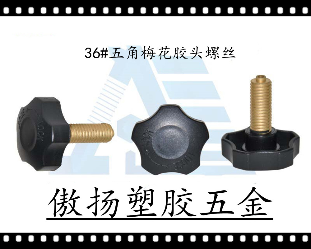 傲扬高强度聚酰胺纤维(锦纶)加纤ABS36#五角形梅花形塑料胶头螺丝