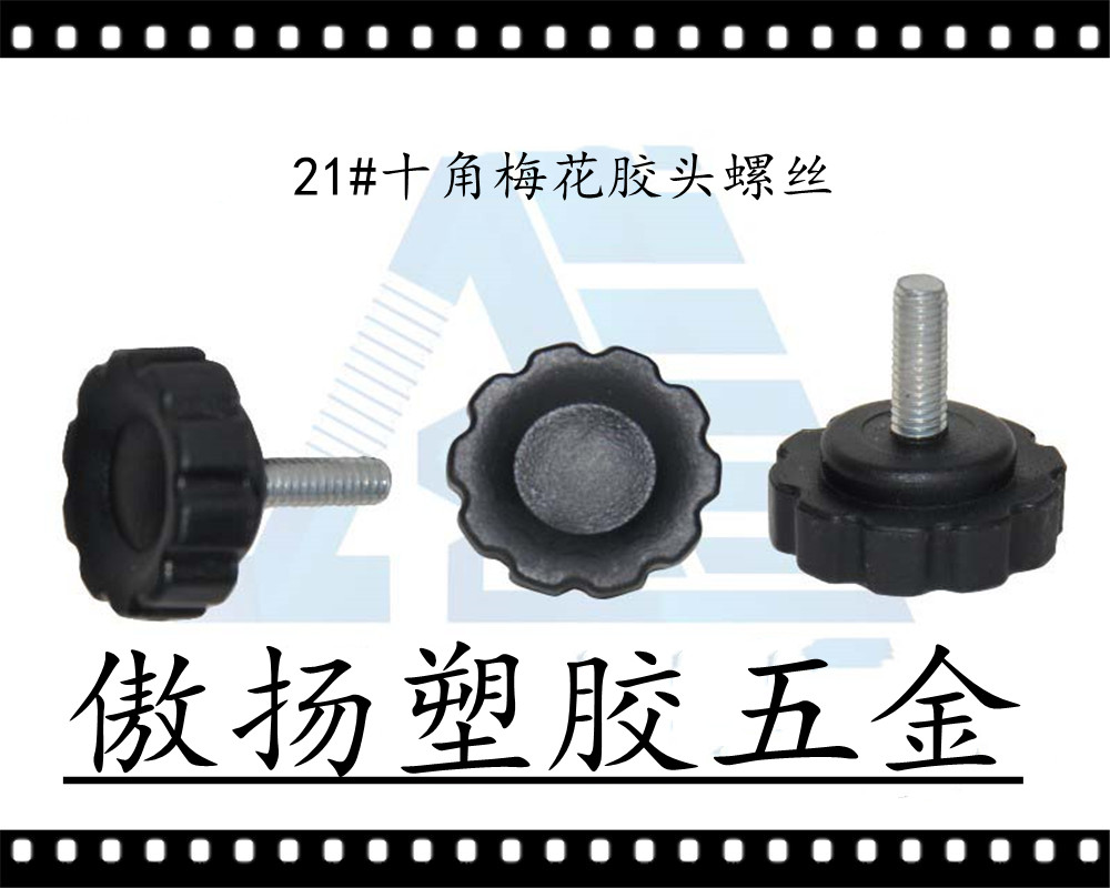 傲扬高强度聚酰胺纤维聚丙烯PP加纤尼龙21#十角梅花形半牙螺丝塑料胶头螺丝